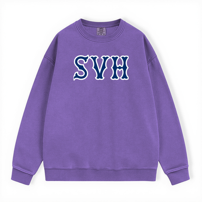 SVH NAVY SOX LETTERS CREWNECK