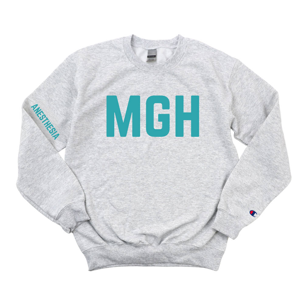 TEAL MGH ANESTHESIA CHAMPION CREWNECK