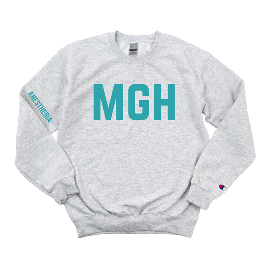 TEAL MGH ANESTHESIA CHAMPION CREWNECK
