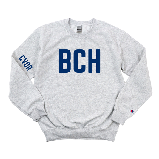 NAVY BCH CVOR CHAMPION CREWNECK