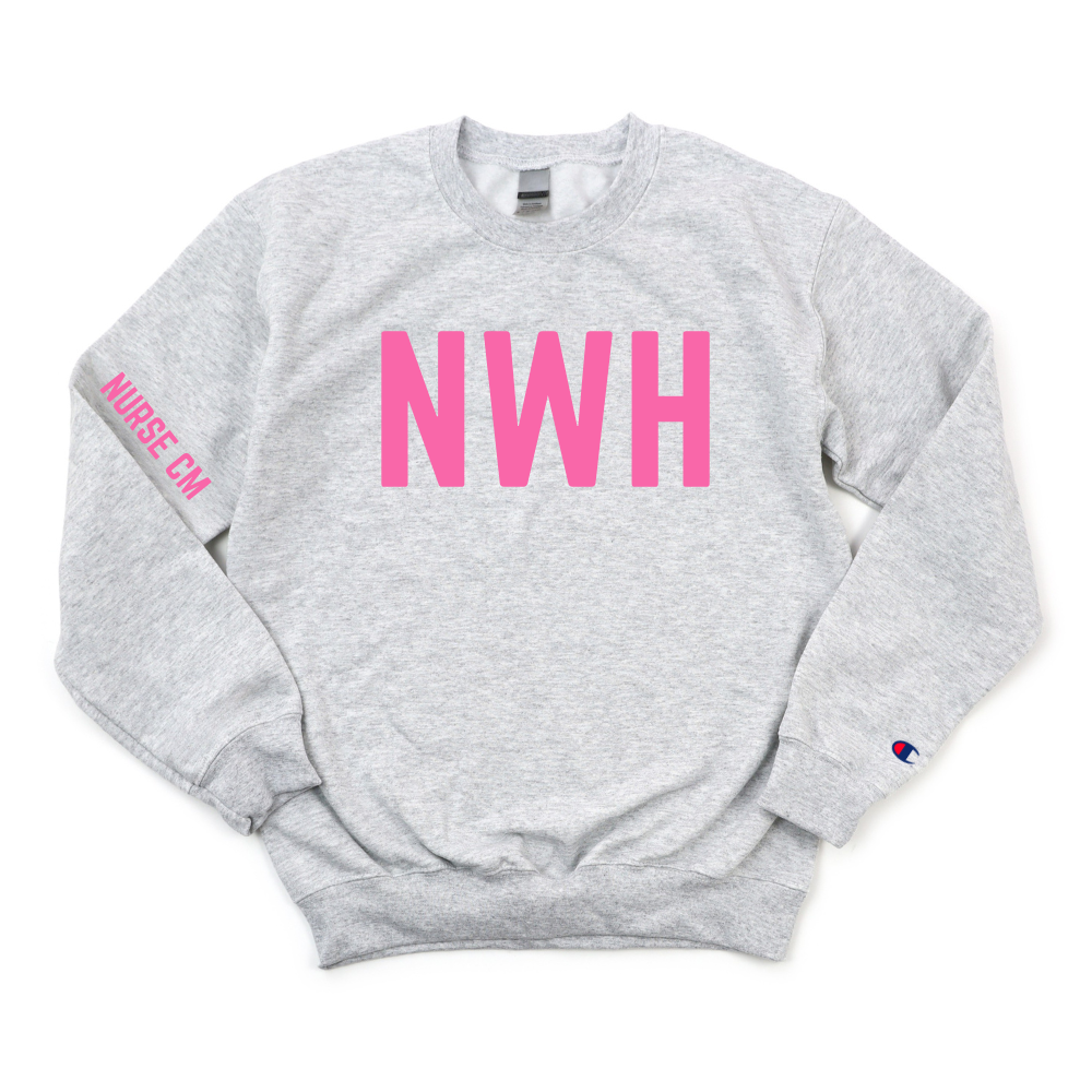 PINK NWH NURSE CM CHAMPION CREWNECK