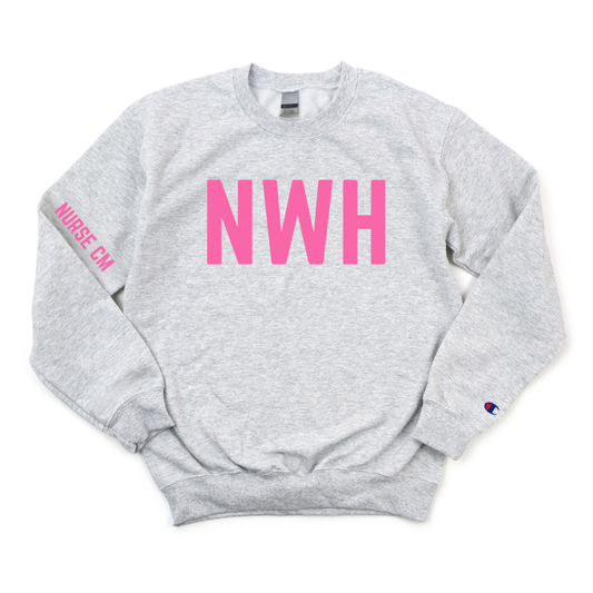 PINK NWH NURSE CM CHAMPION CREWNECK