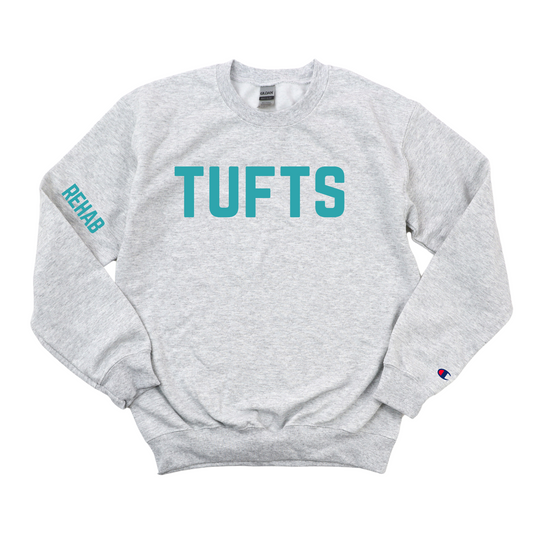 TUFTS TEAL REHAB CHAMPION CREWNECK