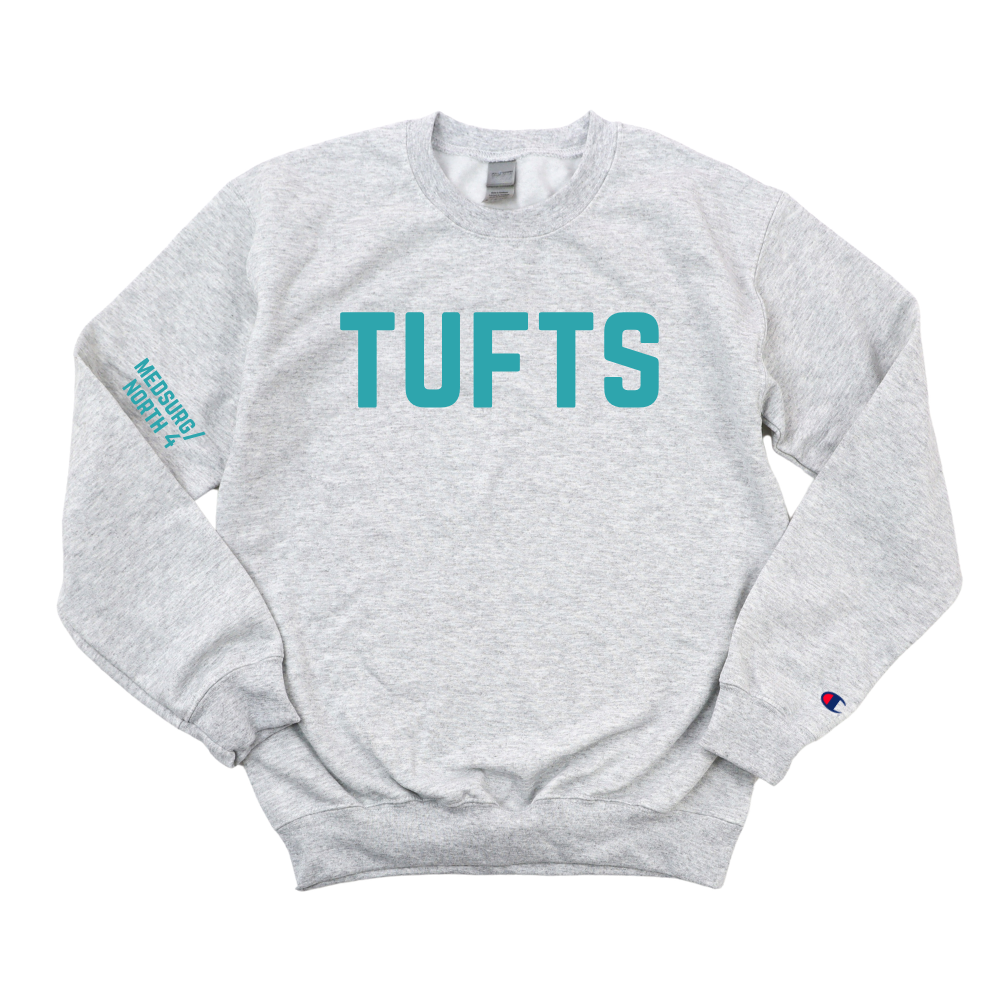 TEAL TUFTS MEDSURG/NORTH 4 CHAMPION CREWNECK