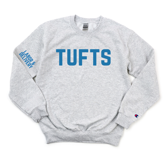 ROYAL BLUE TUFTS  LABOR & DELIVERY CHAMPION CREWNECK