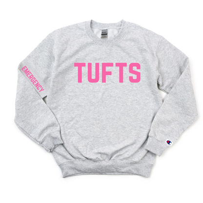 TUFTS PINK EMERGENCY CHAMPION CREWNECK