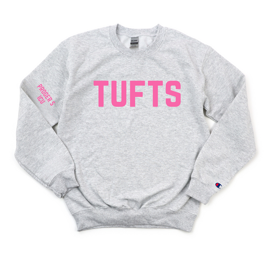 TUFTS PINK PROGER 5 ICU CHAMPION CREWNECK