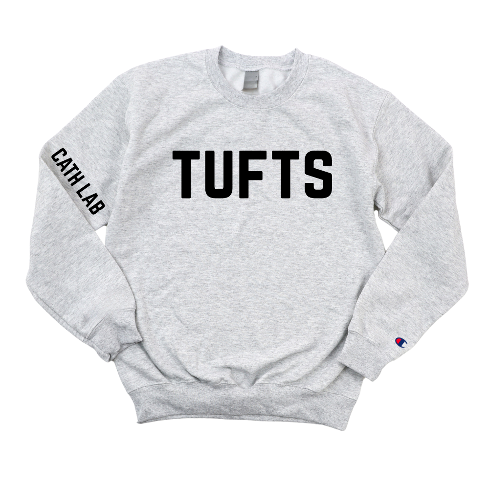 BLACK TUFTS CATH LAB CHAMPION CREWNECK