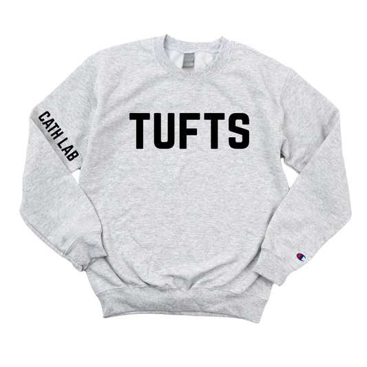 BLACK TUFTS CATH LAB CHAMPION CREWNECK