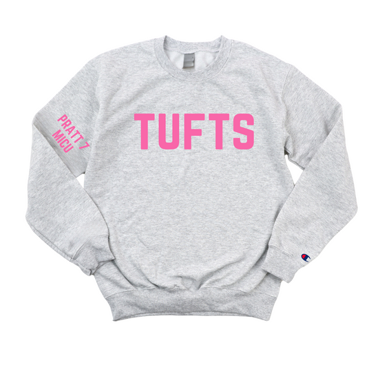 TUFTS PINK PRATT 7 MICU CHAMPION CREWNECK
