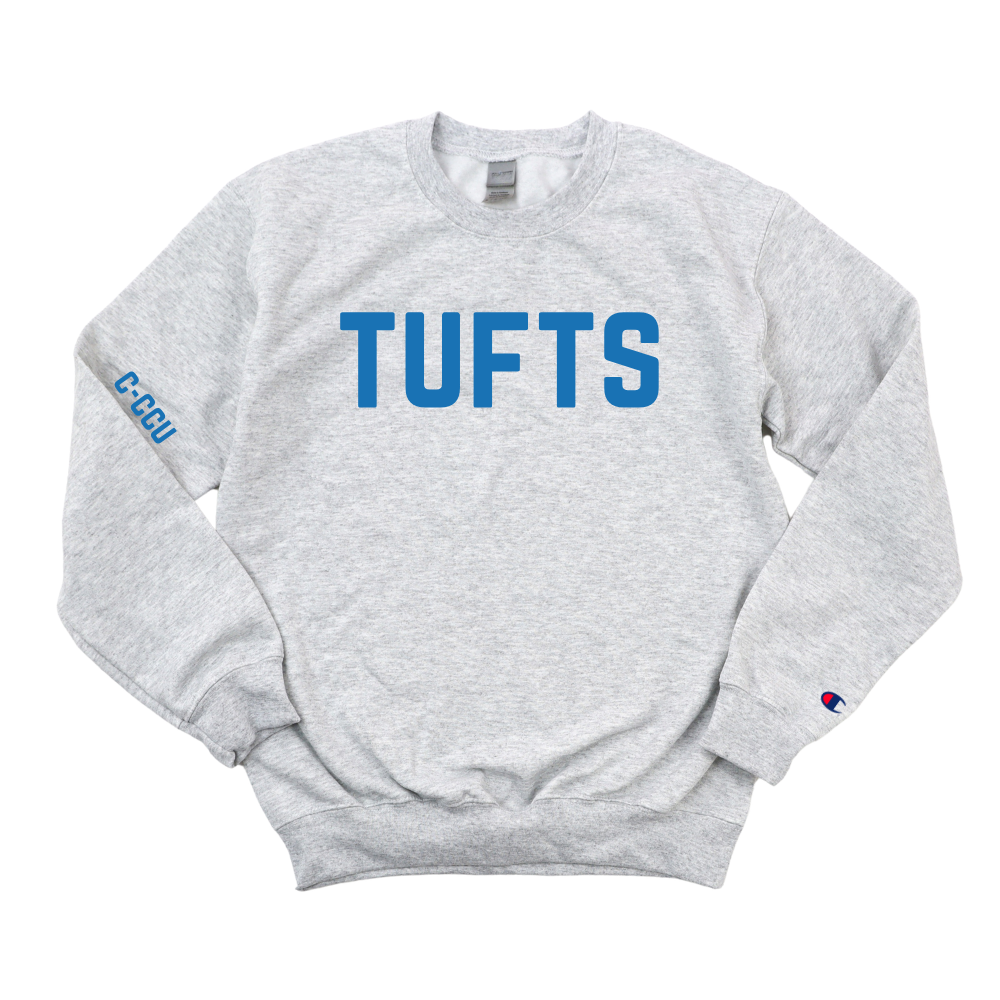 ROYAL BLUE TUFTS C-CCU CHAMPION CREWNECK CLEARANCE