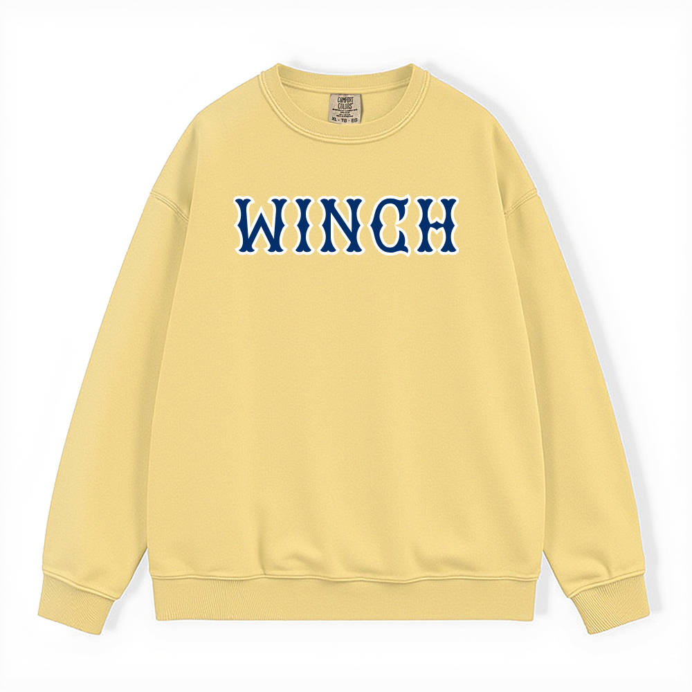 WINCH  NAVY SOX LETTERS CREWNECK