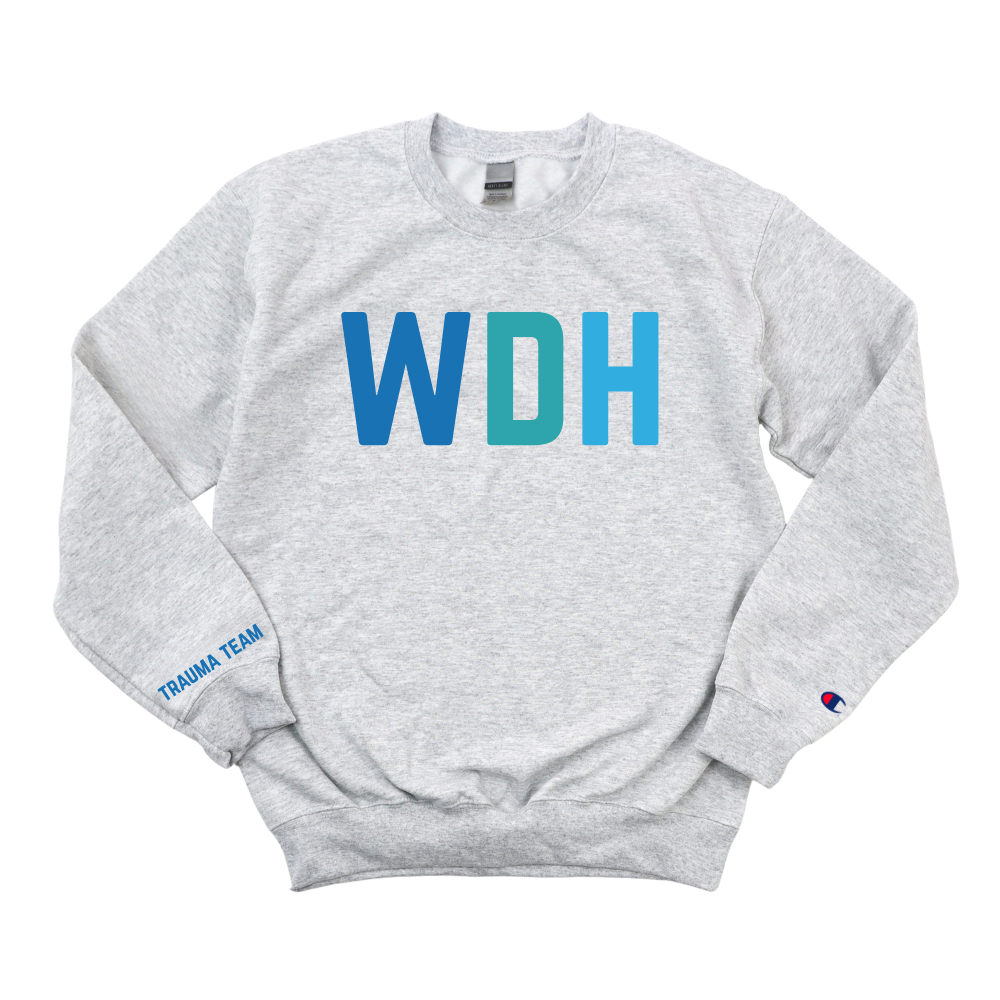 MULTICOLOR BLUE WDH TRAUMA TEAM CHAMPION CREWNECK