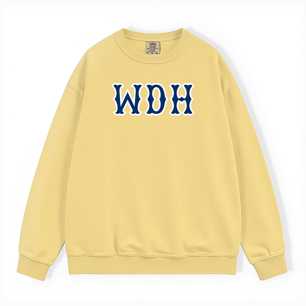 WDH NAVY SOX LETTERS CREWNECK