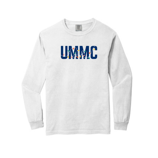 UMMC HOLIDAY LIGHTS LONG SLEEVE - WHITE