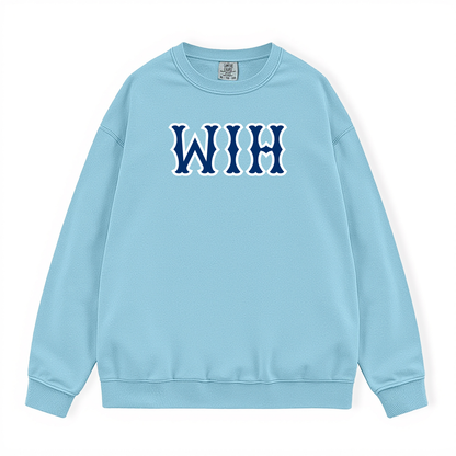 WIH NAVY SOX LETTERS CREWNECK