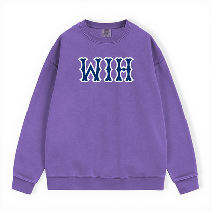 WIH NAVY SOX LETTERS CREWNECK