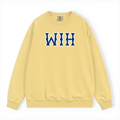WIH NAVY SOX LETTERS CREWNECK