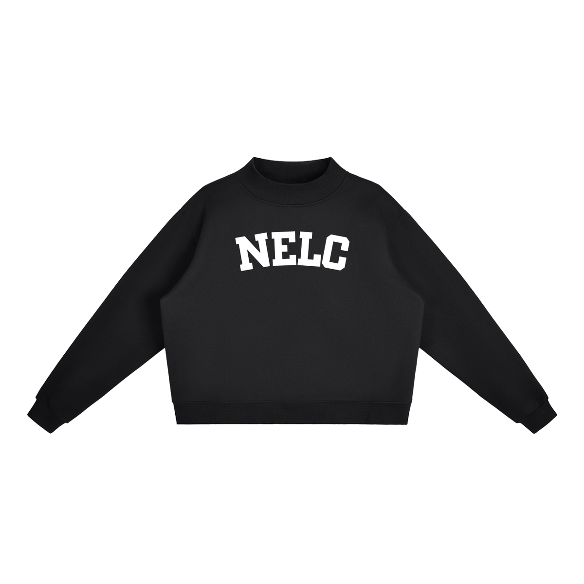 NELC BLOCK LETTER BLACK MOCK NECK