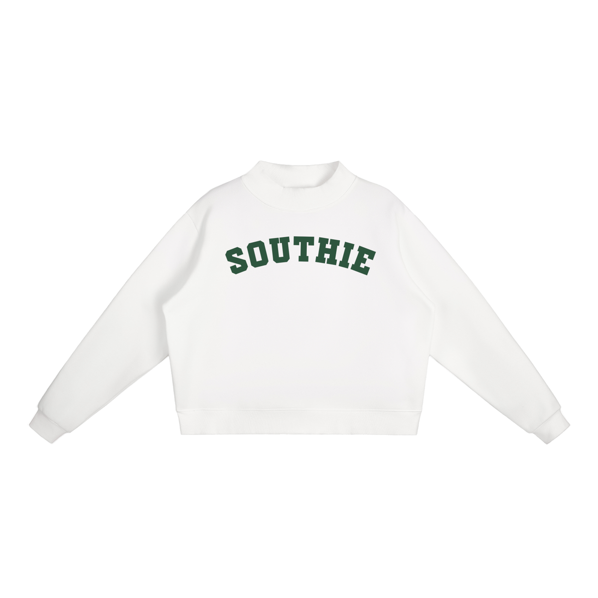 SOUTHIE GREEN BLOCK LETTER MOCK NECK