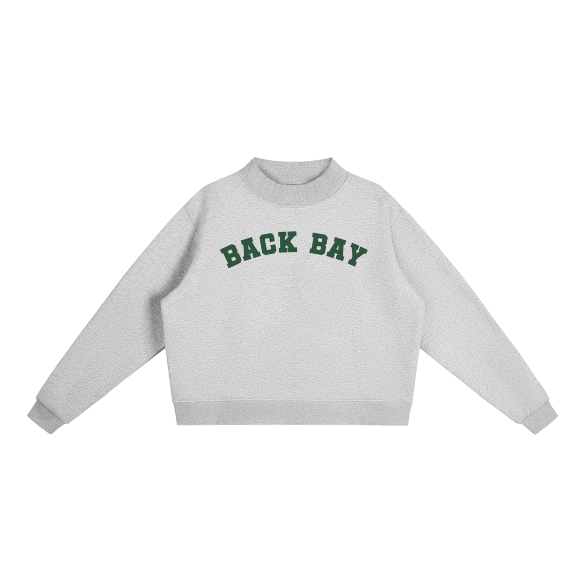 BACK BAY GREEN BLOCK LETTER MOCK NECK