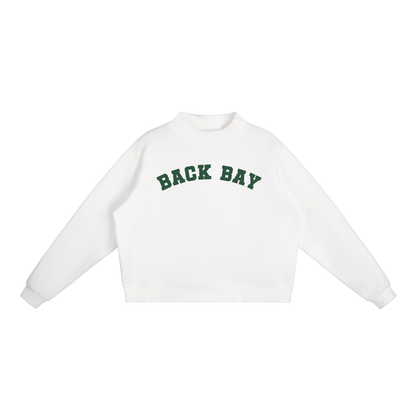 BACK BAY GREEN BLOCK LETTER MOCK NECK