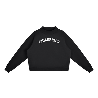 CHILDREN'S BLOCK LETTER BLACK MOCK NECK