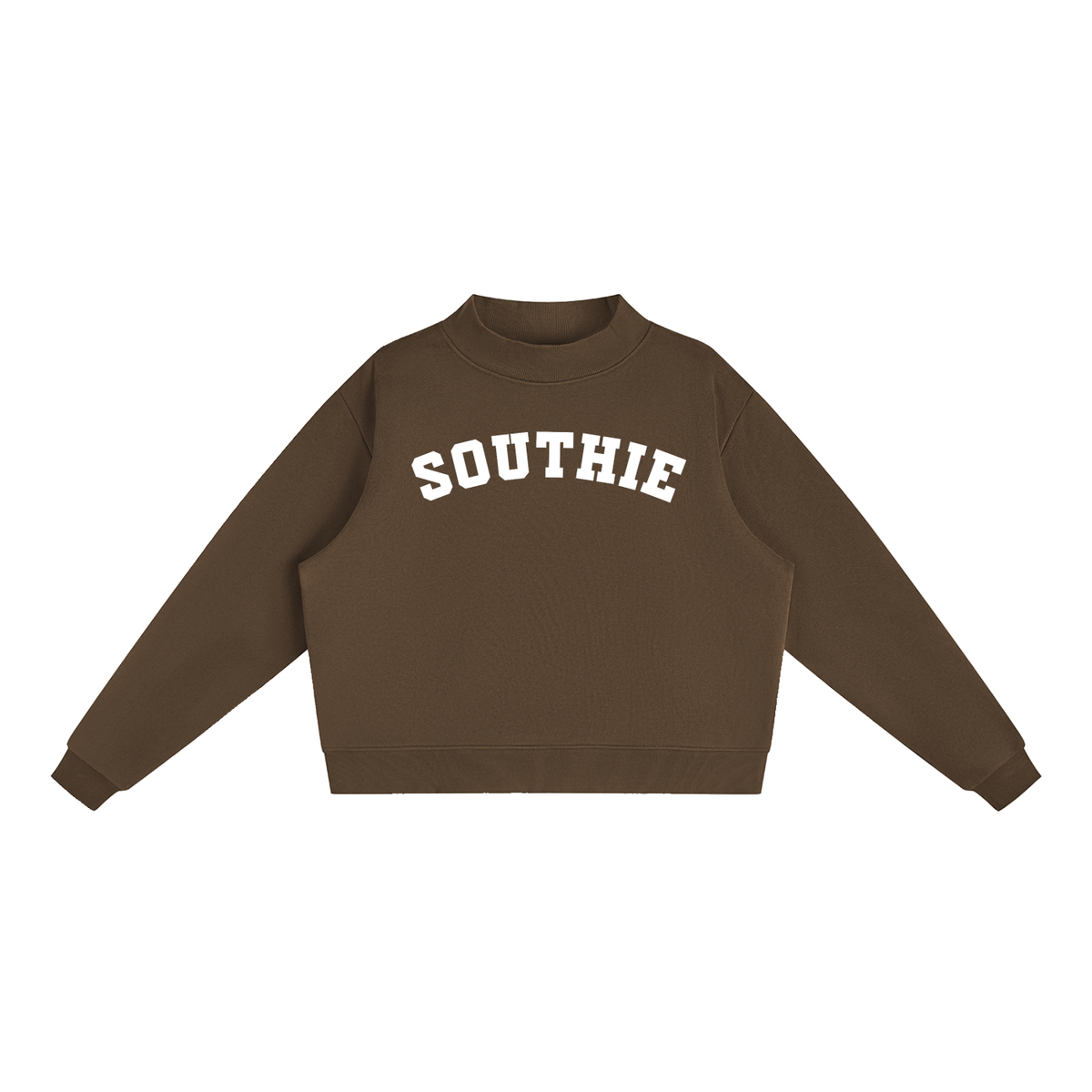 SOUTHIE WHITE BLOCK LETTER MOCK NECK