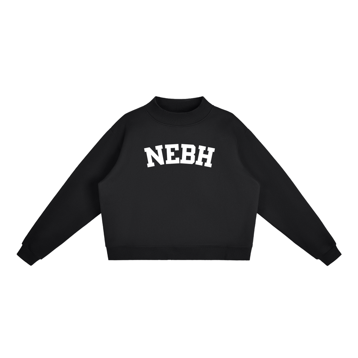 NEBH BLOCK LETTER BLACK MOCK NECK