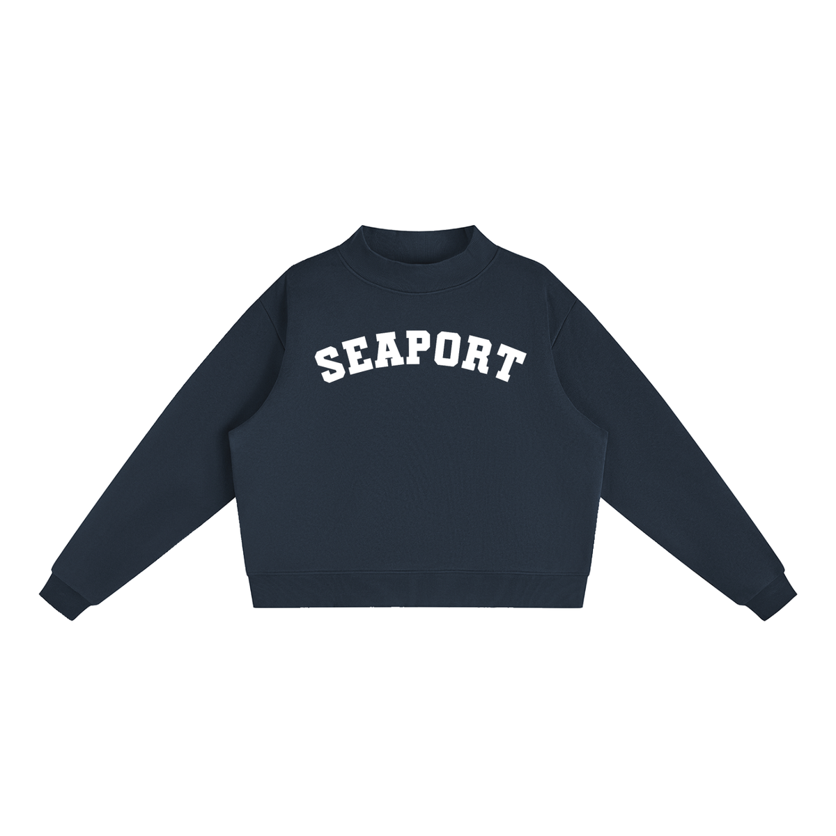 SEAPORT WHITE BLOCK LETTER MOCK NECK