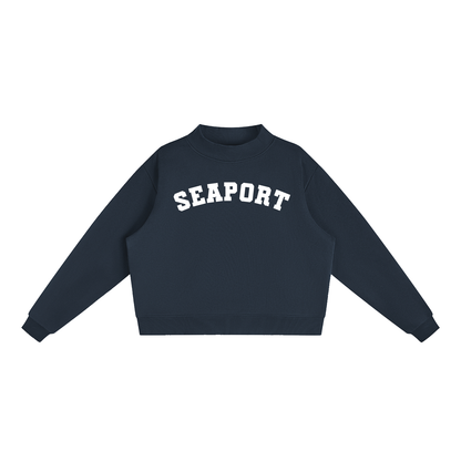 SEAPORT WHITE BLOCK LETTER MOCK NECK