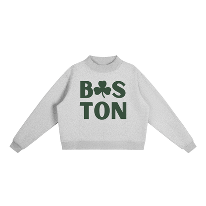BOSTON FLEECE MOCK-NECK CREW SWEATSHIRT