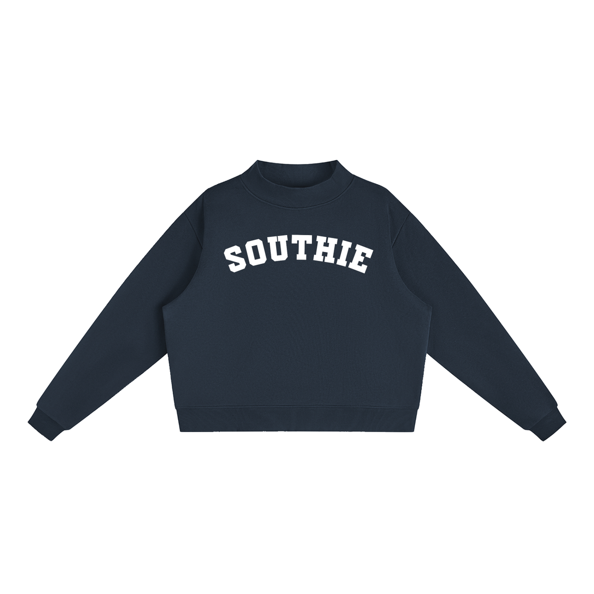 SOUTHIE WHITE BLOCK LETTER MOCK NECK