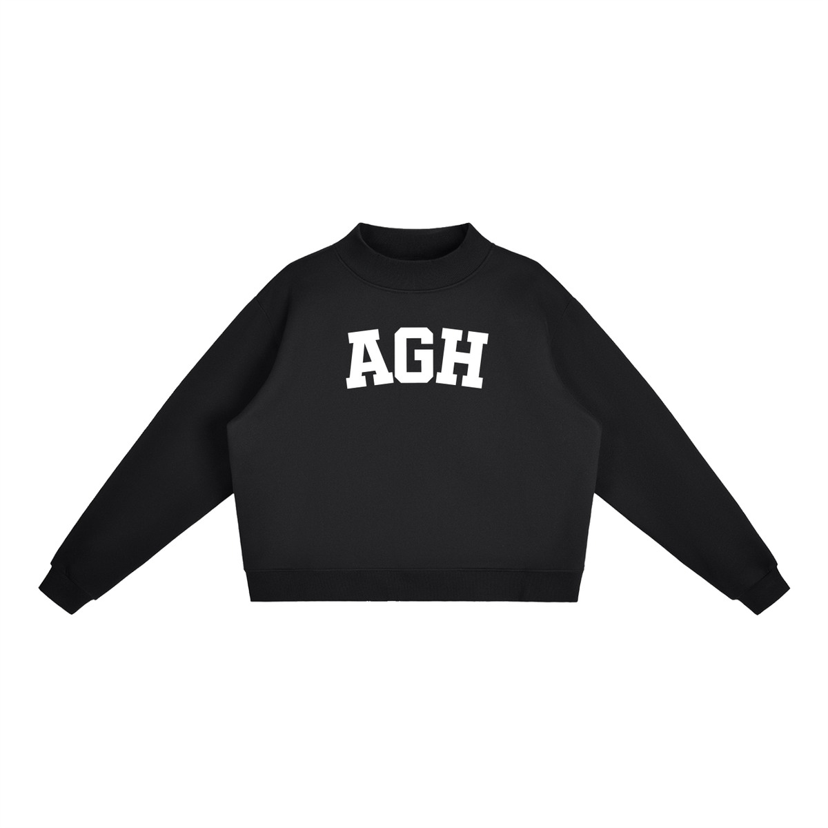 AGH BLOCK LETTER BLACK MOCK NECK