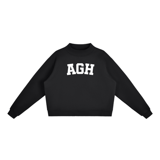 AGH BLOCK LETTER BLACK MOCK NECK