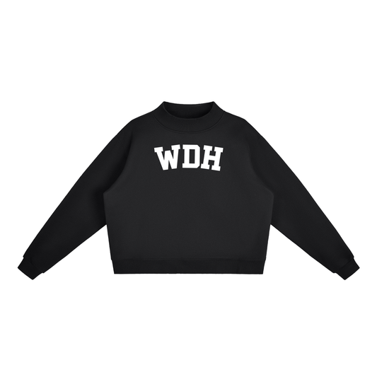 WDH BLOCK LETTER BLACK MOCK NECK