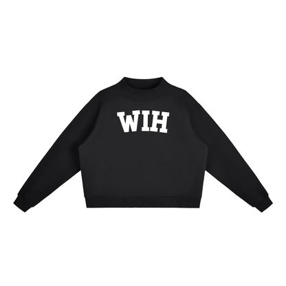 WIH BLOCK LETTER BLACK MOCK NECK