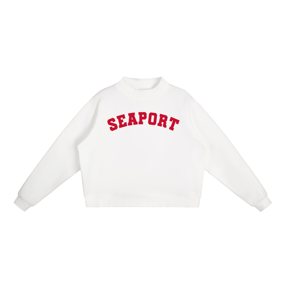 SEAPORT RED BLOCK LETTER MOCK NECK
