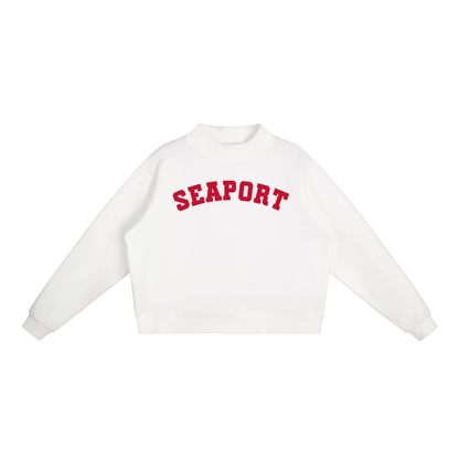SEAPORT RED BLOCK LETTER MOCK NECK