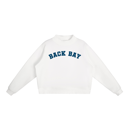 BACK BAY NAVY BLOCK LETTER MOCK NECK