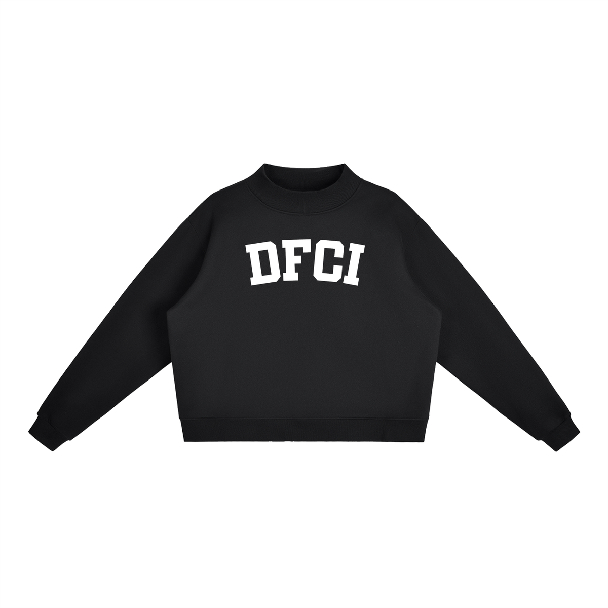 DFCI BLOCK LETTER BLACK MOCK NECK