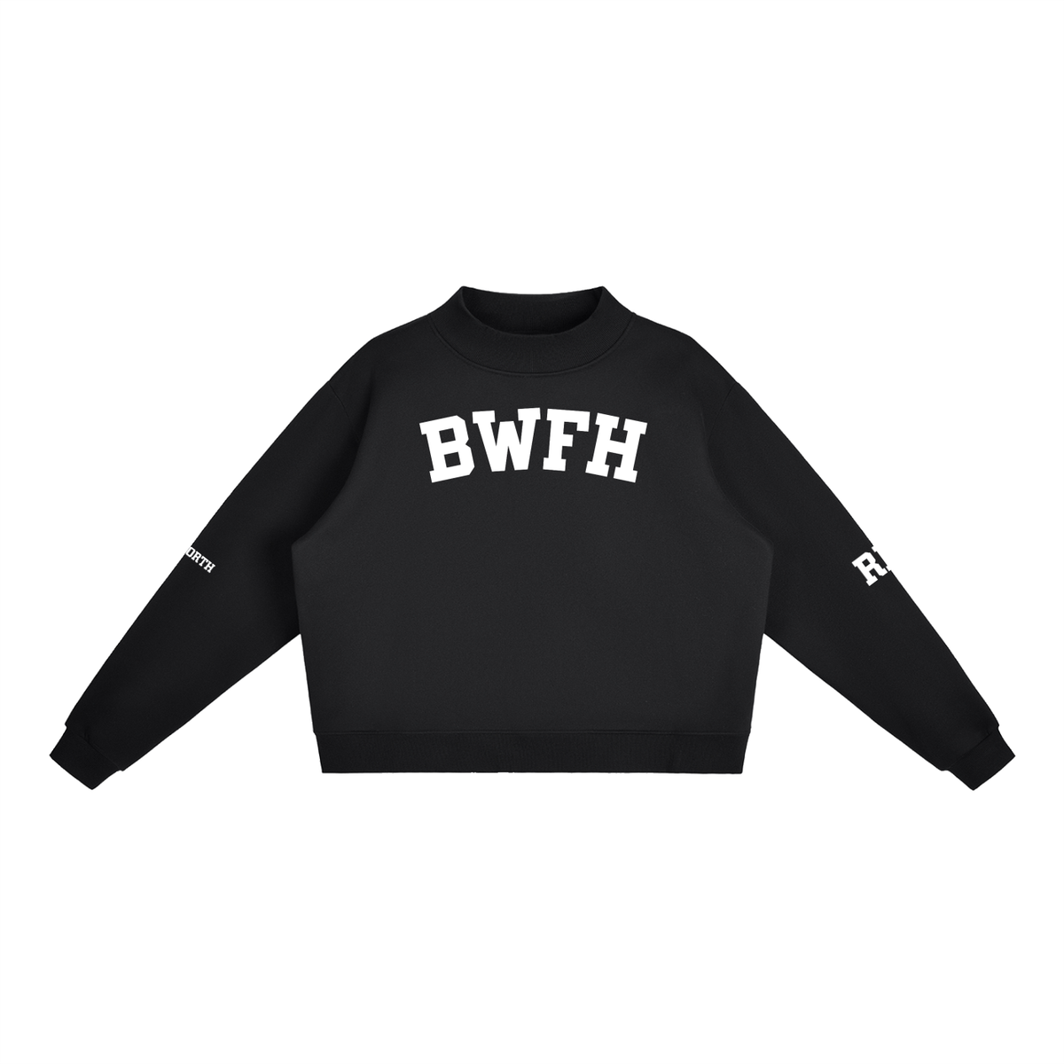BWFH RN 7 NORTH BLOCK LETTER MOCK NECK