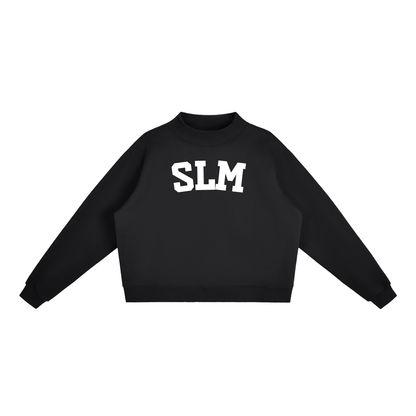 SLM BLOCK LETTER BLACK MOCK NECK