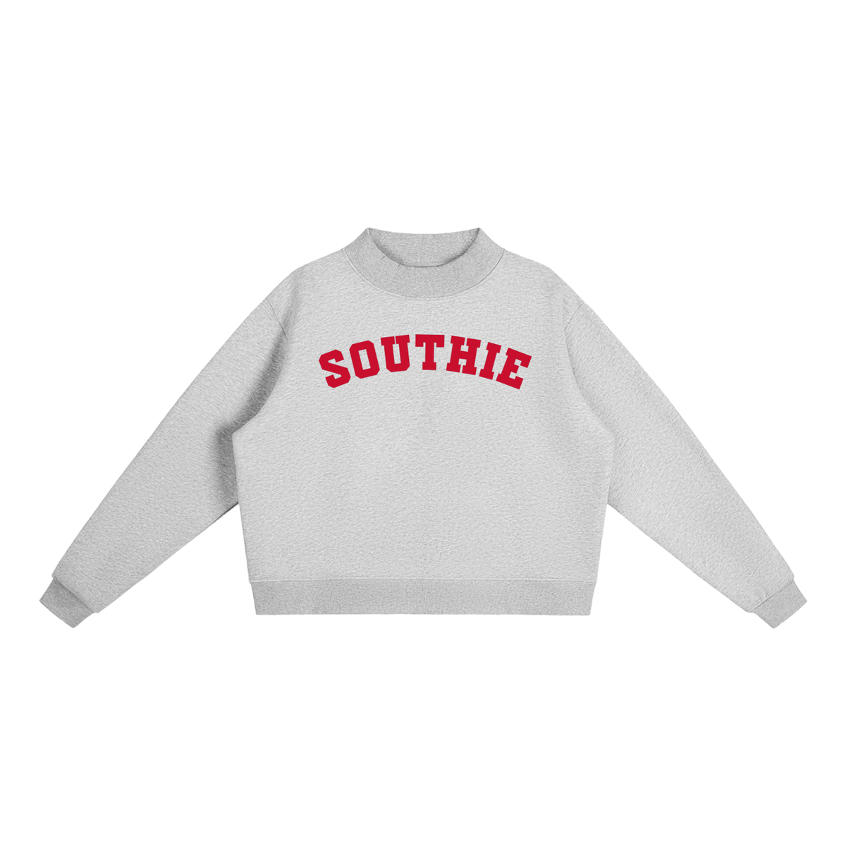 SOUTHIE RED BLOCK LETTER MOCK NECK