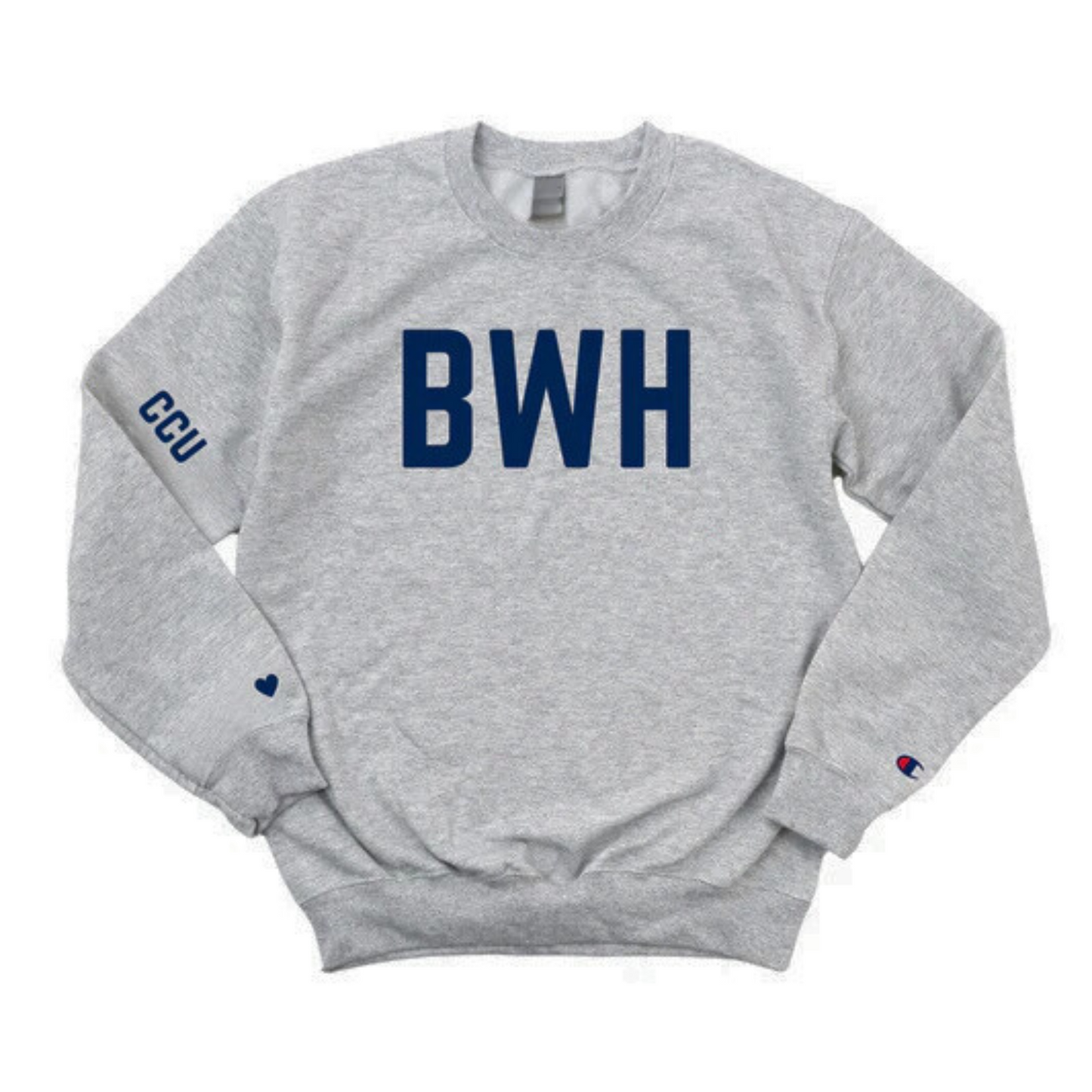 NAVY BWH RN CCU CHAMPION CREWNECK - DARK GRAY