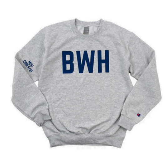 NAVY BWH RN MBU CWN 9/10 CHAMPION CREWNECK - DARK GRAY